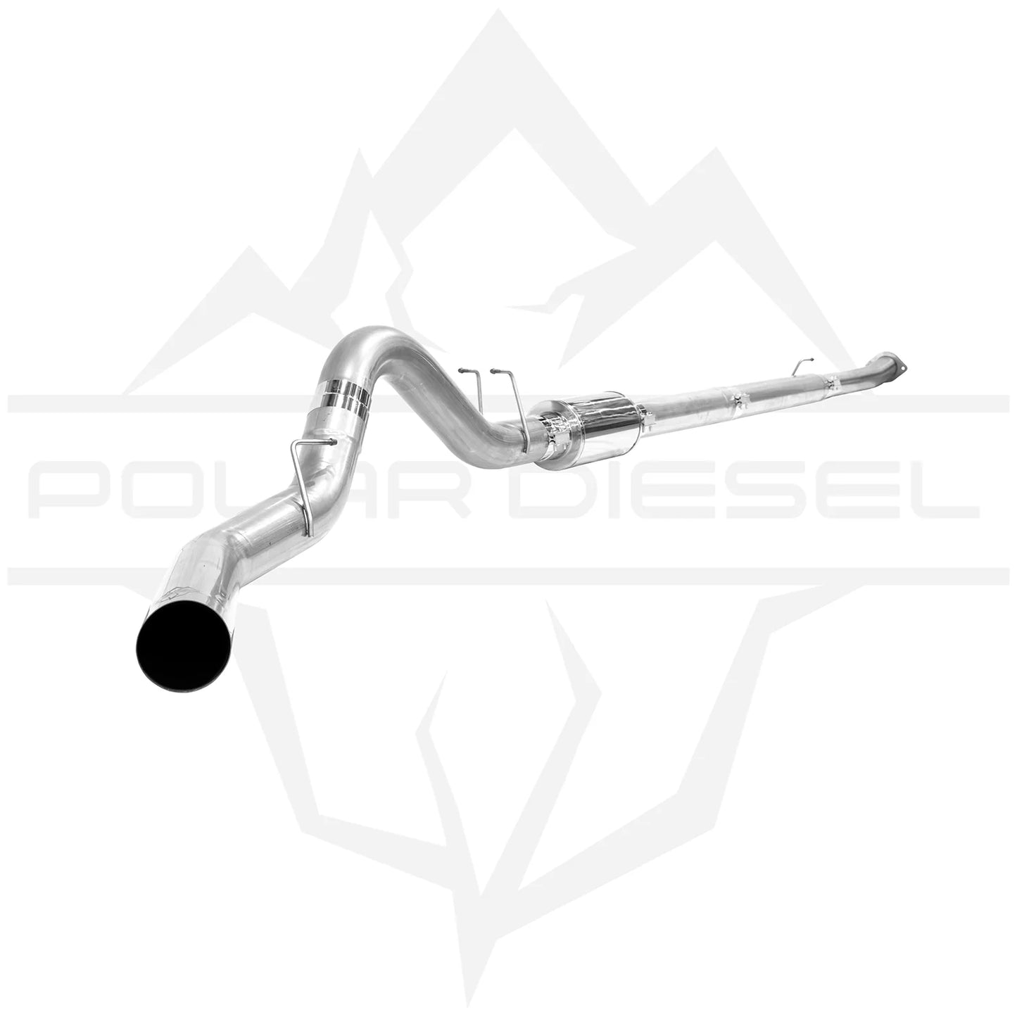 Polar Diesel 2023-2026 Ford Powerstroke 6.7L 304SS 5" Raw Exhaust & Downpipe Package With Muffler