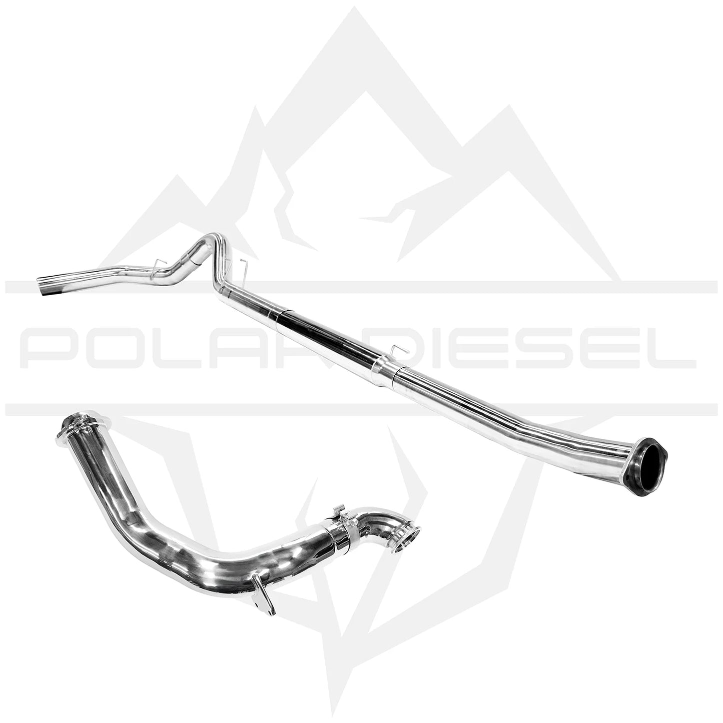 Polar Diesel 2023-2026 Ford Powerstroke 6.7L 304SS 5” Polished Downpipe Back Exhaust & Downpipe Package