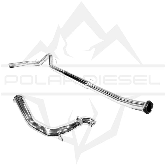 Polar Diesel 2023-2026 Ford Powerstroke 6.7L 304SS 5” Polished Downpipe Back Exhaust & Downpipe Package